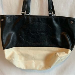 Coach Two Toned Leather Satchel